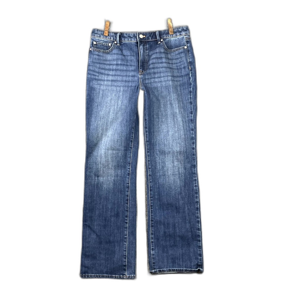 Talbots Barely Bootcut Jeans Womens 10 Stretch Denim 5 Pocket Zip Fly Academia